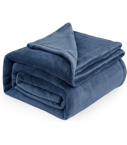 Couverture à Capuche Douce Et Chaude - Grande Taille Avec Poches - Flanelle Molletonnée - Femme Et Adulte - Bleu Foncé