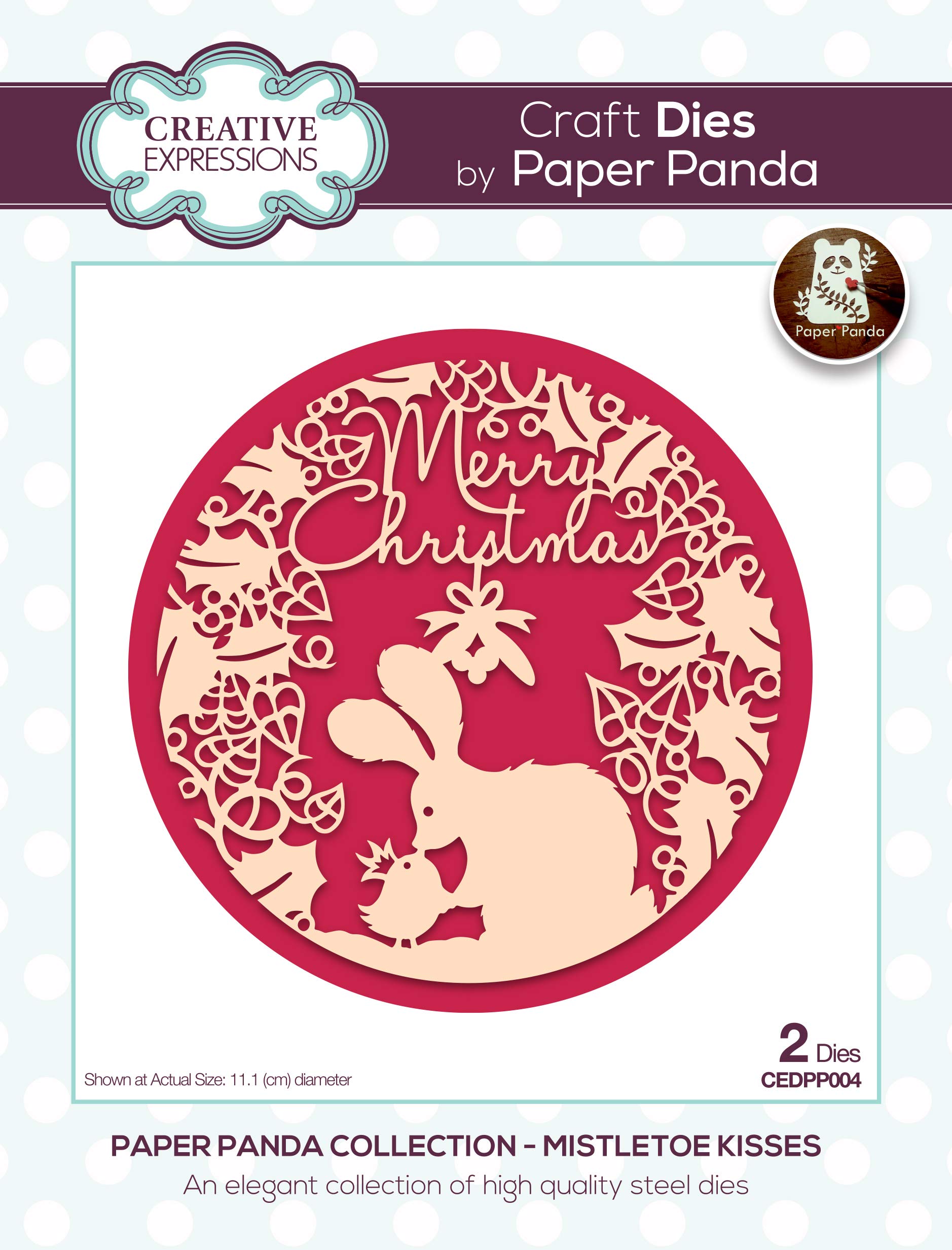 Creative Expressions Paper Panda-Merry Christmas-Craft Die, Metal, 11.1 x 11.1, CEDPP004