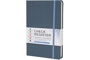 Coozment Thicken Check Register-Check registers for Personal Checkbook,Income and Expense Log Book,Account Checkbook Register,Colored Inner Page,Hardcover,5.7"×8.3"(Gray)