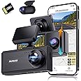 PAPAGO G360 Dash Cam, 3 Channel WiFi Built-in GPS Dashcam, STARVIS IR Night Vision, 2K+1080P+1080P Front Inside and Rear Triple Car Camera, Loop Recording, 128GB Card, Parking Monitor (G360US)