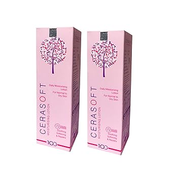 Cerasoft Daily Moisturising Lotion for Dry, Flaky, Rough Skin 100ml (Pack of 2)
