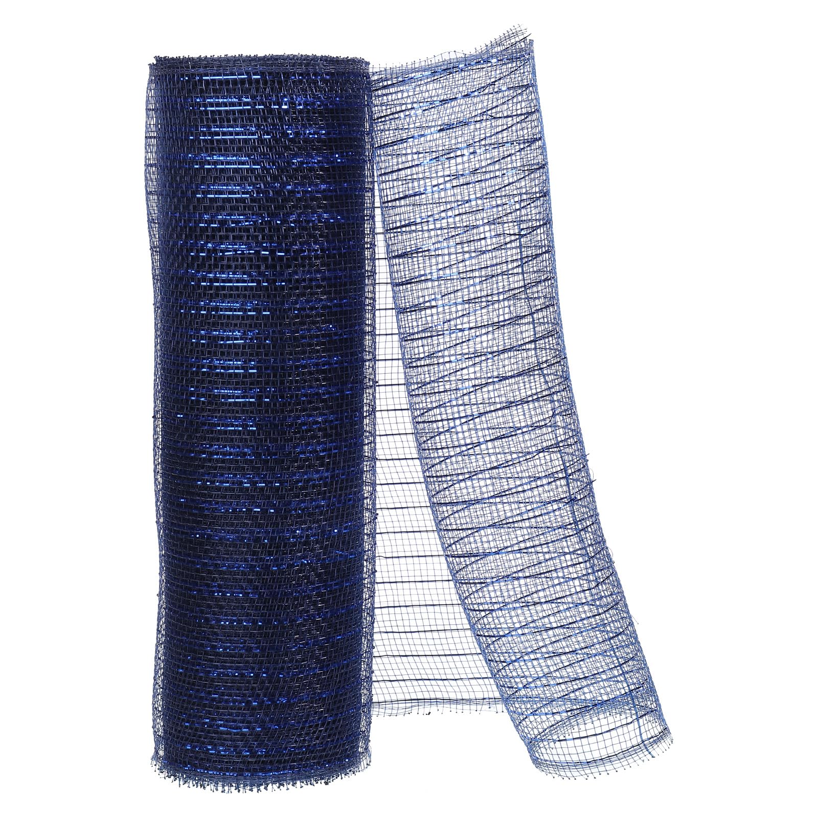 PATIKIL 1pcs Deco-Mesh, 10 Inch x 10 Yard Deco-Mesh Ribbon Roll Foil Metallic for Christmas Tree Wreaths Decoration,Navy Blue