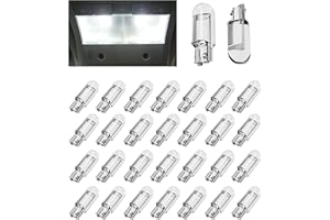 AOCISKA 30PCS 12V 194 LED Light Bulbs,Led Interior Car Light White Led Reverse Lights Day Running Light,168 2825 W5W T10 Wedge COB LED Replacement Bulbs,6000K Error Free Led Bulb Dash Light (White)