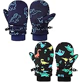 ENBAOHUI Baby Waterproof Mittens Threaded waterproof Mitten Fleece Lined Glove Kids Snow Ski Mitten for Boys Girls