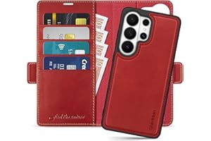 SHIELDON Wallet Case for Galaxy S26 Ultra 6.9" 5G 2026, Genuine Leather, Detachable, Magnetic, RFID Blocking Credit Card Hold