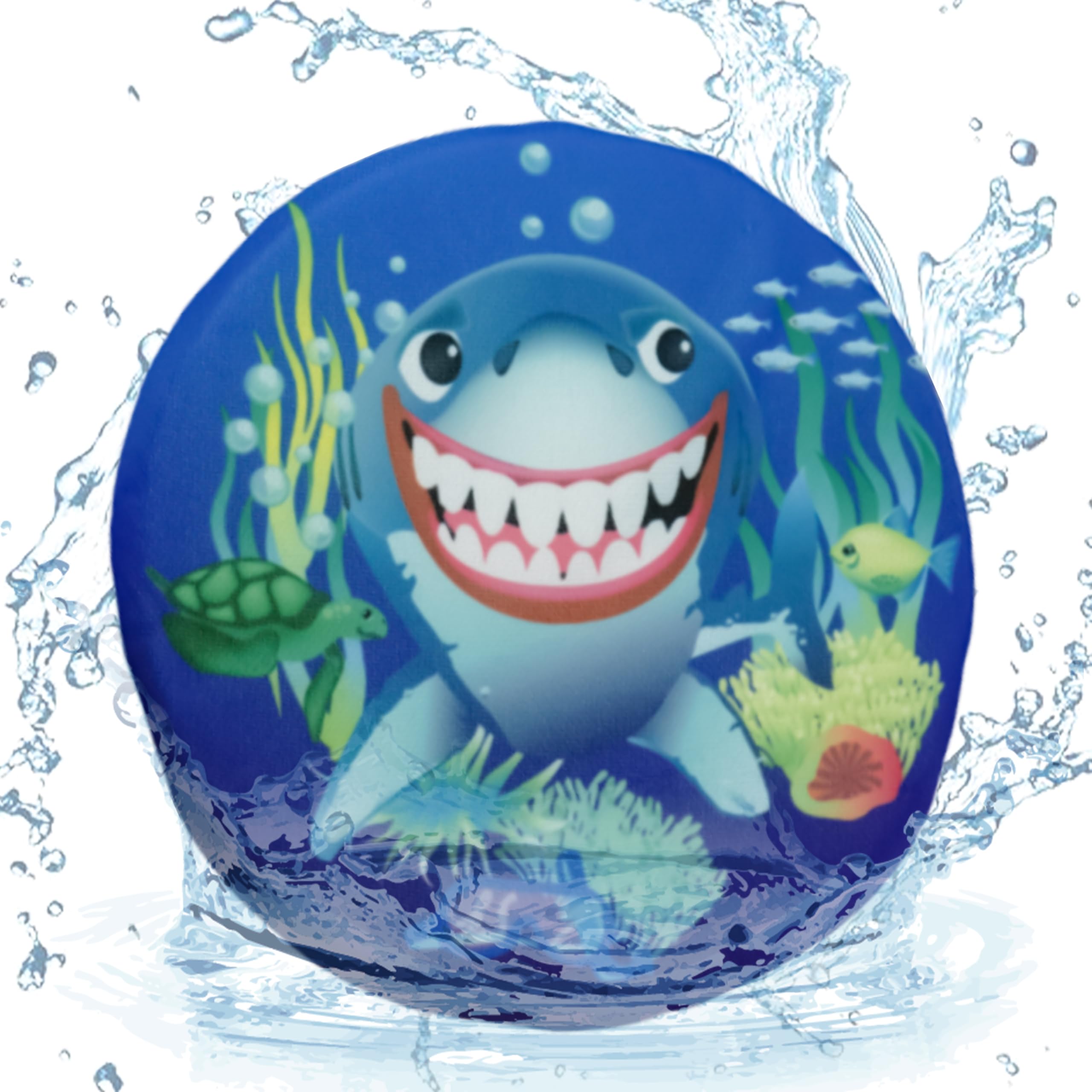 1x Shark Design Splash Water Skimmer, Water Flying Disc Toy, Parent Child Interaction Summer Toy, Water Frisbee for Kids, Backyard Games Floating Water Toys for Kids and Adults 18cm