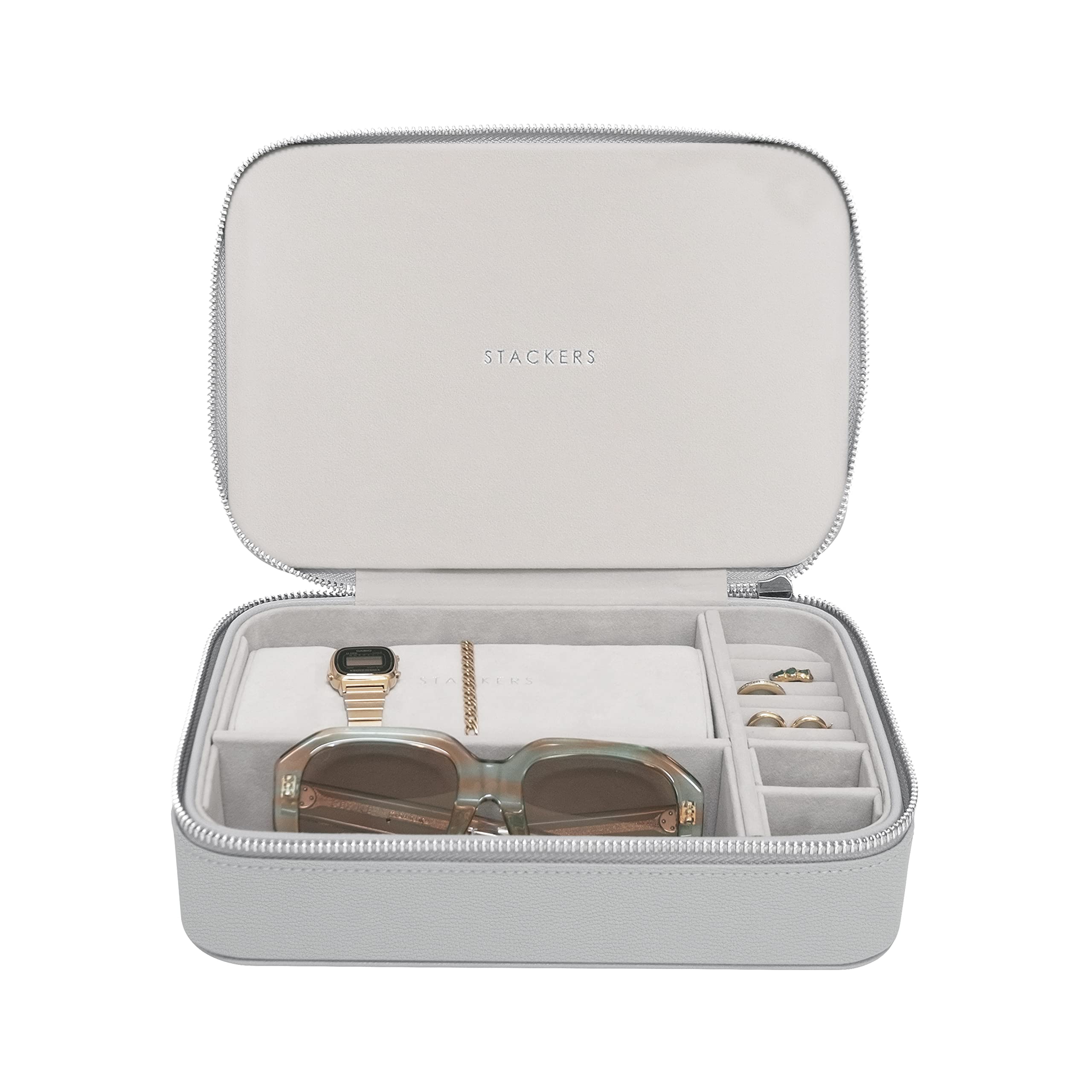 Stackers Pebble Grey Travel Jewellery & Accessories Box