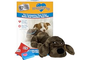 PETS KNOW BEST HuggiePup by Pets | Comfort Companion with Heartbeat Sleep Aide for Dogs & Puppies, Heating for Calming Relief Day or Night, Crate & Behavioral Training Essential Breeds | Chocolate