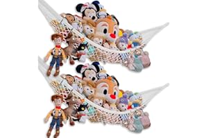 Mia Weaver Stuffed Animal Hammock for Plushie Toys | Corner Hanging Storage Net for Organizing your Teddy and Stuffy Collection | (Net 2 Packs, Original White)