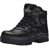 Thorogood Deuce 6” Waterproof Side-Zip Black Tactical Boots for Men and Women with Composite Safety Toe, Full-Grain Leather, and Slip-Resistant Outsole; BBP & EH Rated