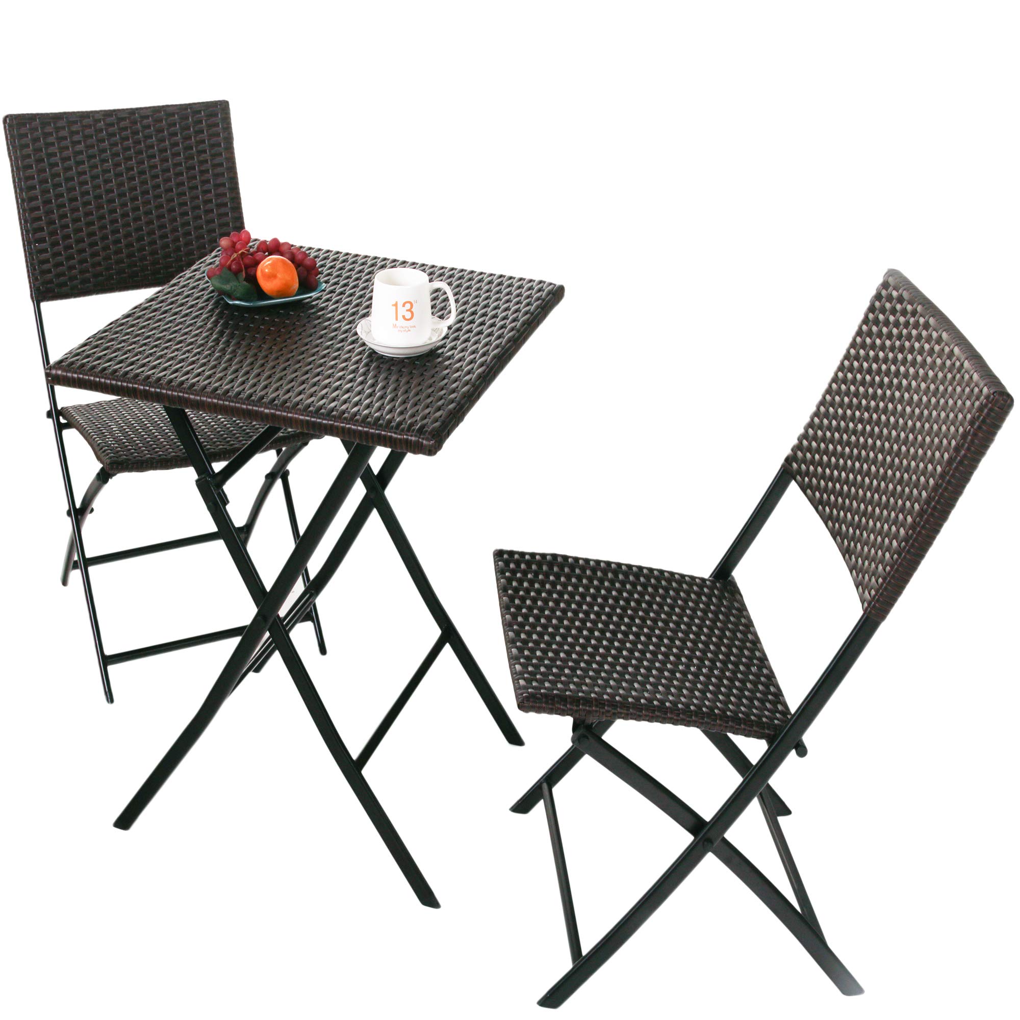 Grand patio Parma Rattan Patio Bistro Set, Weather Resistant Outdoor