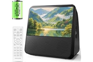 9.8“ Portable DVD Player with 7" HD Screen, Portable DVD Player for Car with 4000mAh Rechargeable Battery, Built-in Dual HiFi