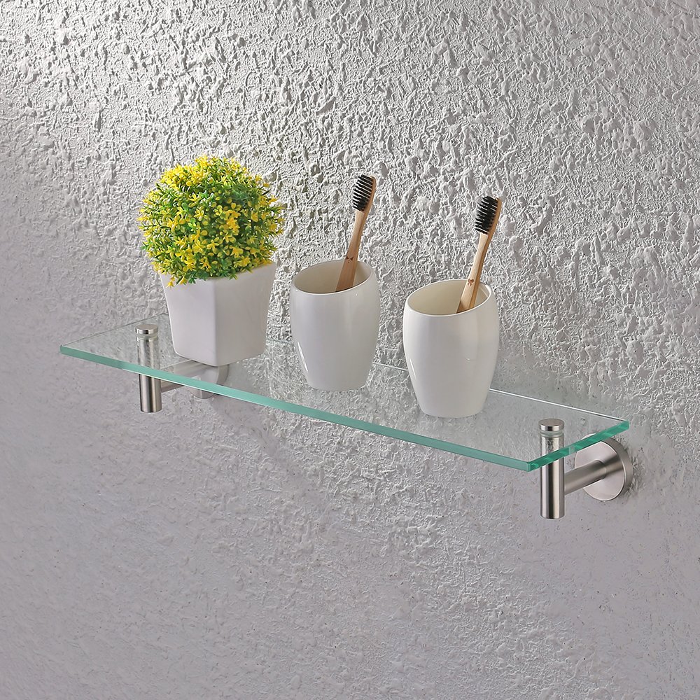 KES Bathroom Glass Shelf 1 Tier Shower Caddy Bath Basket Stainless