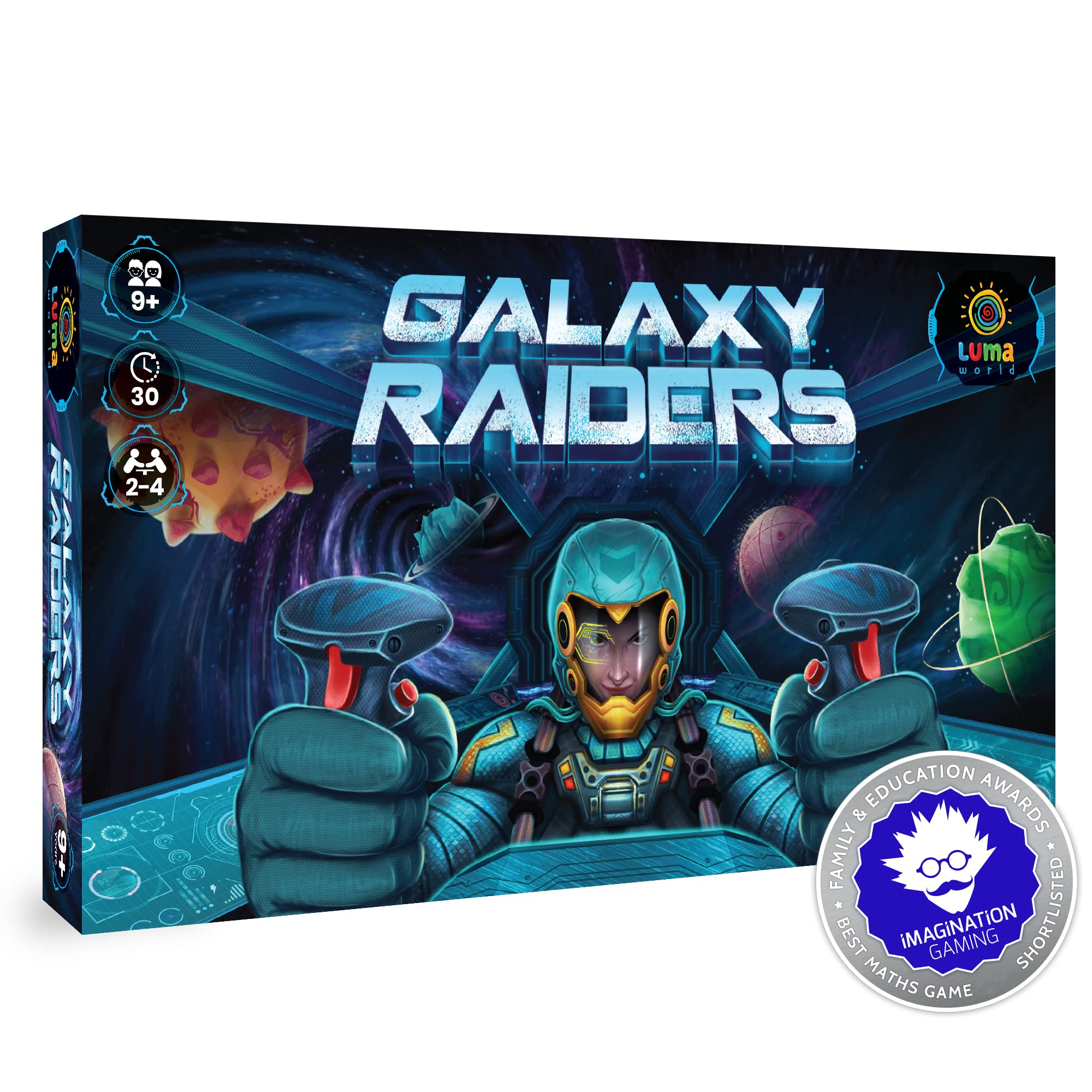 Luma World Galaxy Raiders STEM Strategy Board Game for Ages 9+ Years to Improve Numbers and Develop Multiple Intelligences, 6 Hexagonal Planet Boards Included, 30 Minutes Game and 2-4 Players