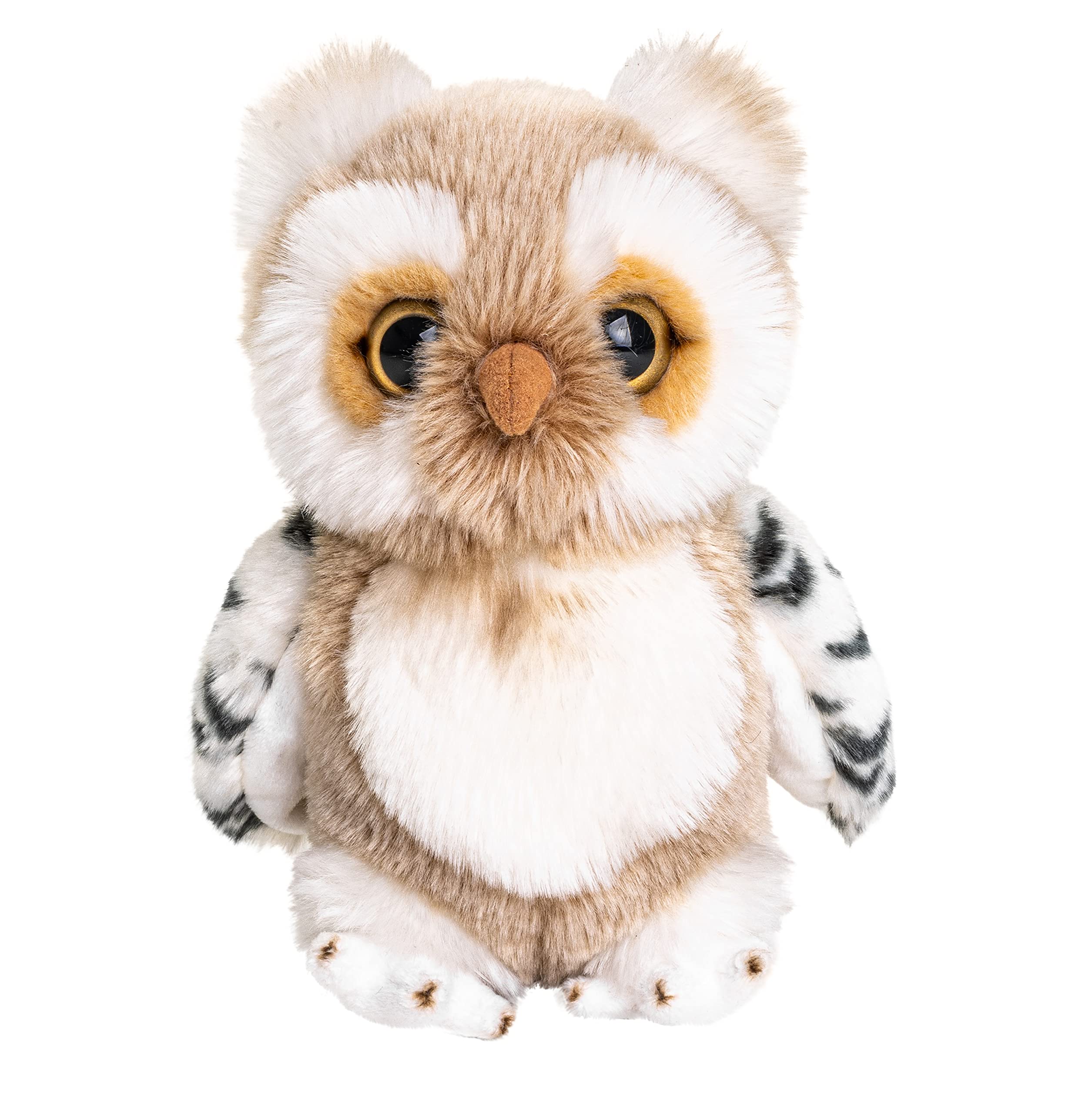 Uni-Toys - Owl beige-white - 18 cm (height) - plush bird - plush toy, cuddly toy