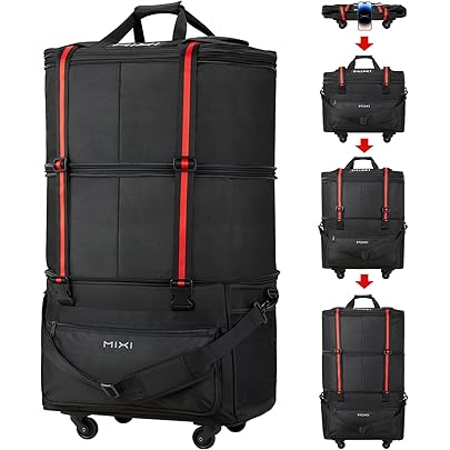 Expandable Foldable Suitcase Extra Large Travel Duffel Bag with
