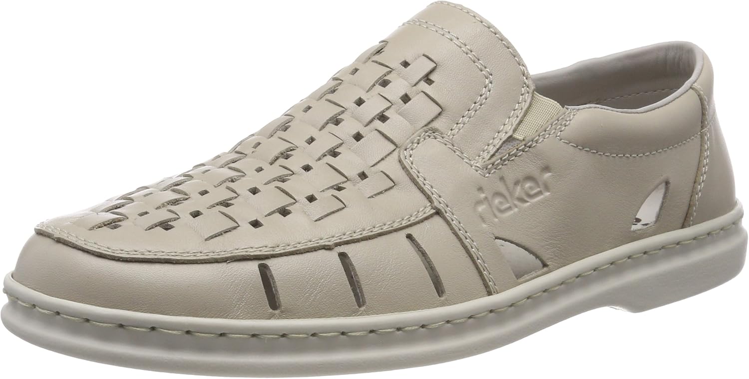 Amazon.com | Rieker Men's Loafers, Beige Crema 60, 10.5 UK | Loafers & Slip-Ons