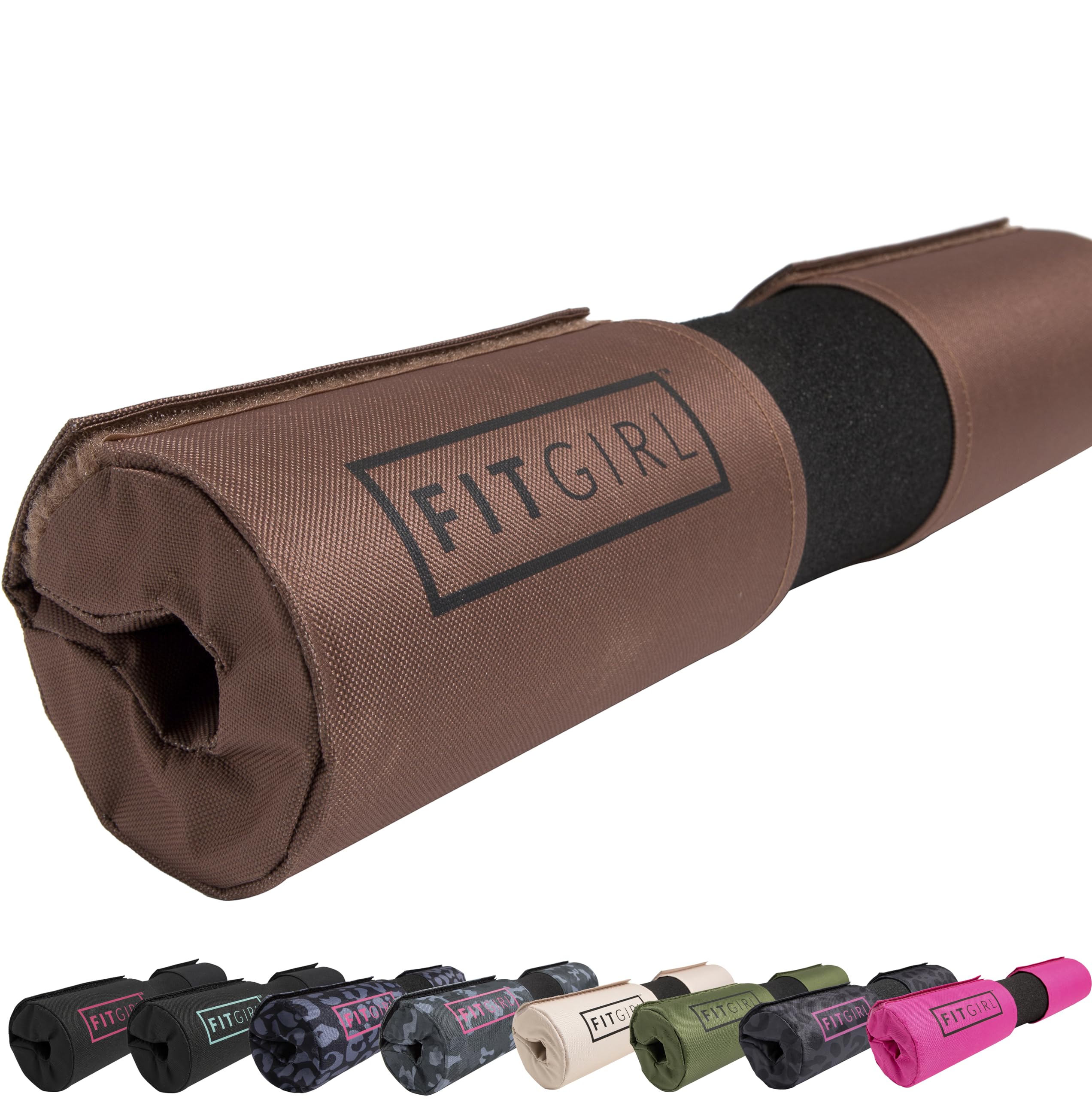 Photo 1 of 1PC---FITGIRL - Squat Pad and Hip Thrust Pad for Leg Day, Barbell Pad Stays in Place Secure, Thick Cushion for Comfortable Squats Lunges Glute Bridges, Olympic Bar and Smith Machine (Cocoa Brown)