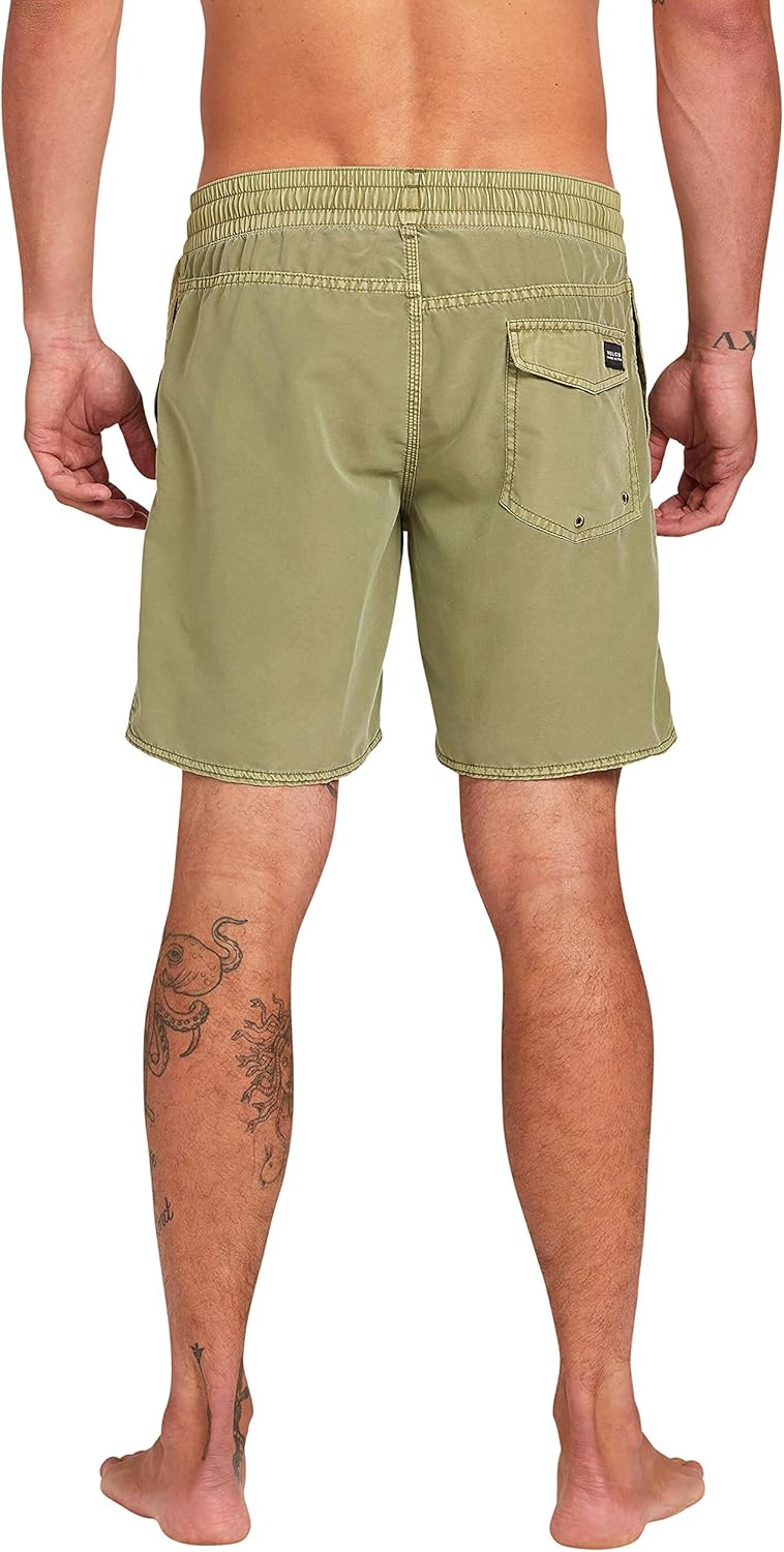 Volcom Men's 17-Inch Elastic Waist Surf Swim Trunks: Clothing