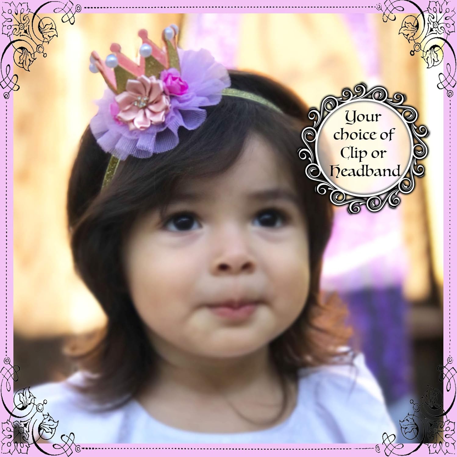 baby gold crown headband