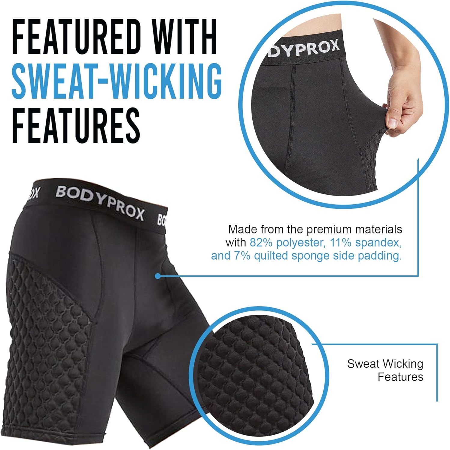 Bodyprox Baseball Sliding Shorts for Men, Compression Padded Slider Shorts : Sports & Outdoors