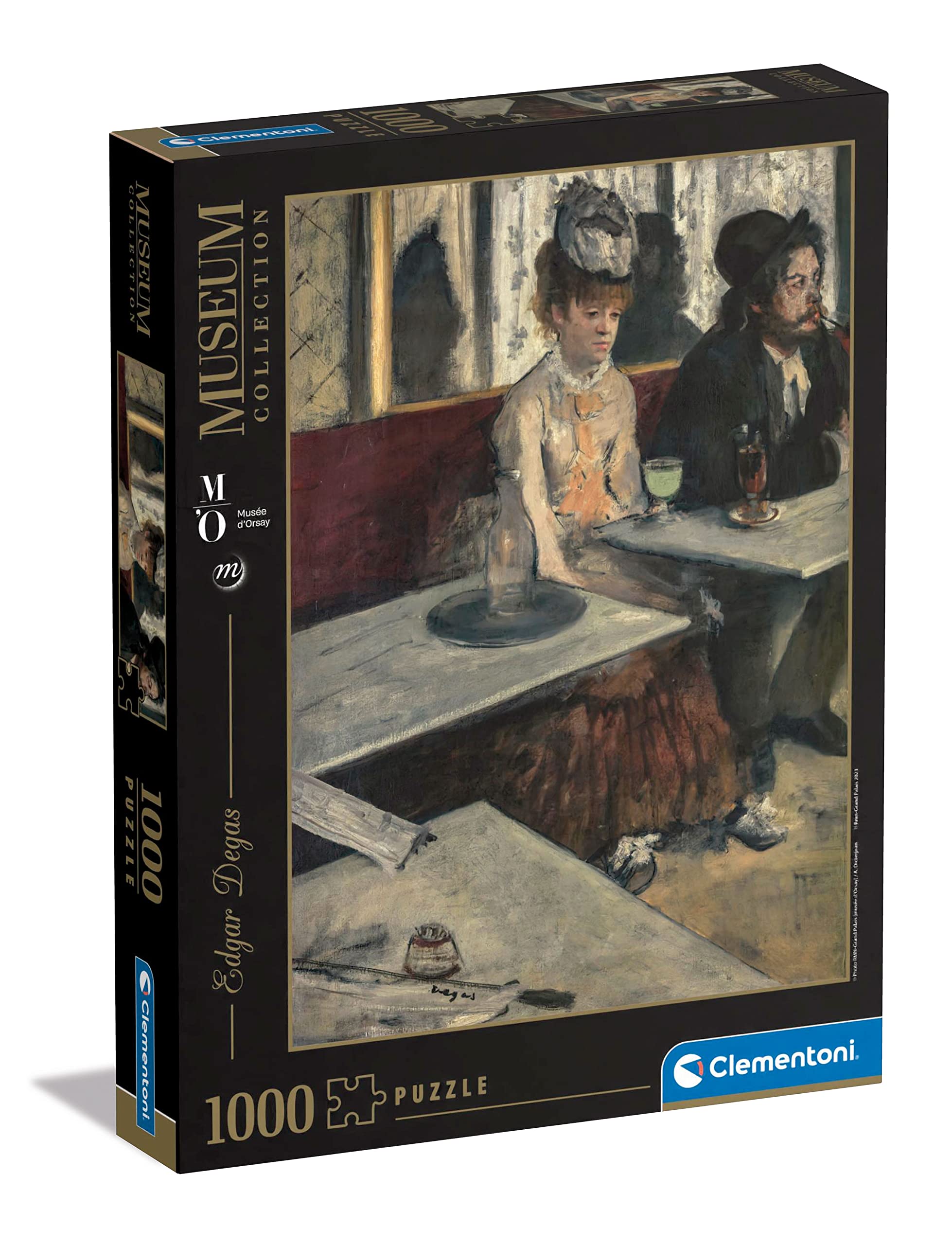 Clementoni - 39761 - Museum Collection Degas, "Dans Un Café" - Jigsaw Puzzle 1000 Pieces, Jigsaw Puzzle For Adults - Made In Italy