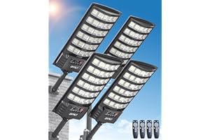 JAYNLT Solar Lights Outdoor, 5 Lighting Modes Solar Flood Security Light with Motion Sensor & Dusk to Dawn&Remote, 7000K Street Lamps for Yard, Entryway Garage - 4PACK