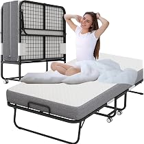 Hyomdeck Folding Bed With Memory Foam Mattress - Adjustable Backrest, Wheels, 75" X 31" Cot For Adults & Guests