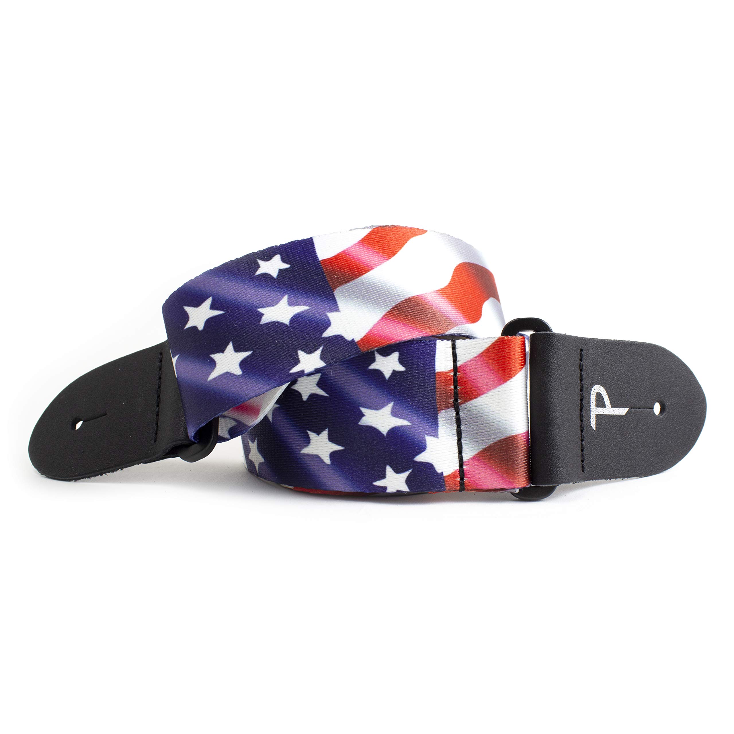 Perri’s Leathers Ltd. - Guitar Strap - Polyester - Flag - U.S.A - Adjustable - For Acoustic/Bass/Electric Guitars - Made in Canada (LPCP-45)