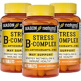 MASON NATURAL Stress B,Complex with Antioxidants + Zinc, 6 Month Supply, Dual Action Formula, Supports Energy Metabolism &amp; Immune Health, 3 Pack