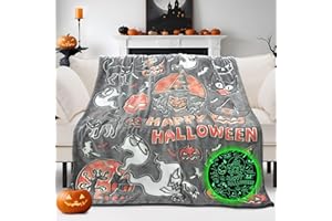 FBBP Halloween Throw Blanket for Couch Bed Pumpkin Indoor Room Decorations Gifts Glow in The Dark Toddler Kids Blankets for Boys Girls