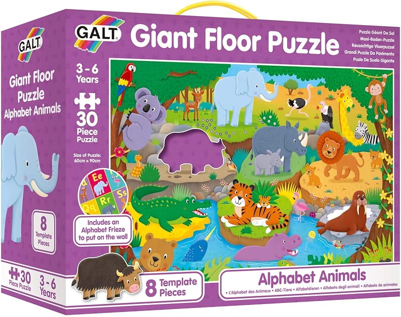 Galt Toys Giant Floor Puzzle Alphabet Animals 30-Piece 60 x 90 cm Ages 3+