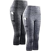 NELEUS Women's Yoga Running Capris Tummy Control High Waist Workout Pants