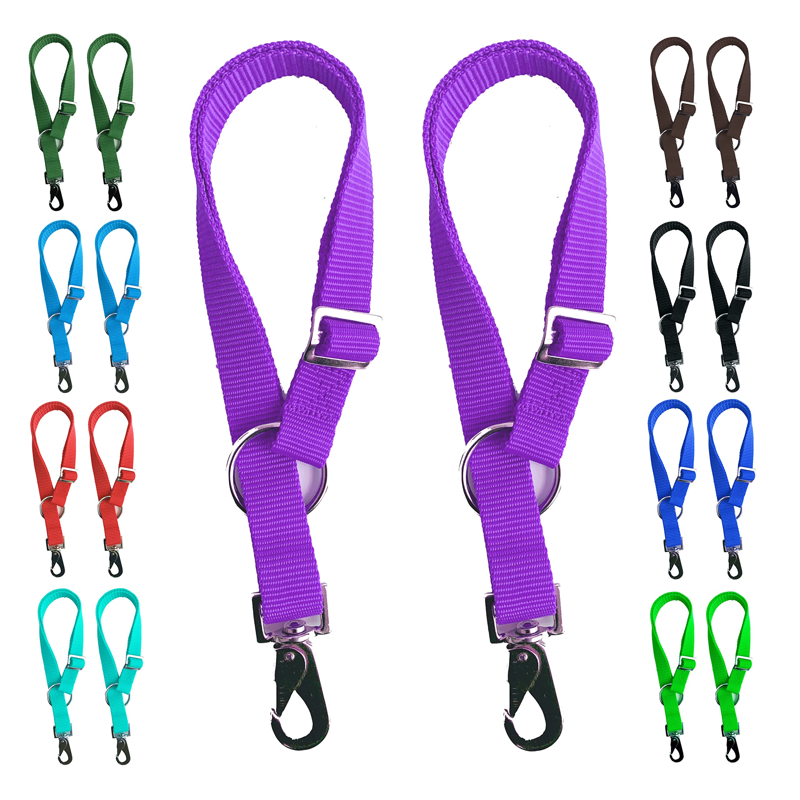 Majestic Ally Pack of 2 Horse Water Bucket Strap Hangers - Adjustable 18” to 30” length – Practical and Easy Design for Indoor or Outdoor Use (Purple) — image 1
