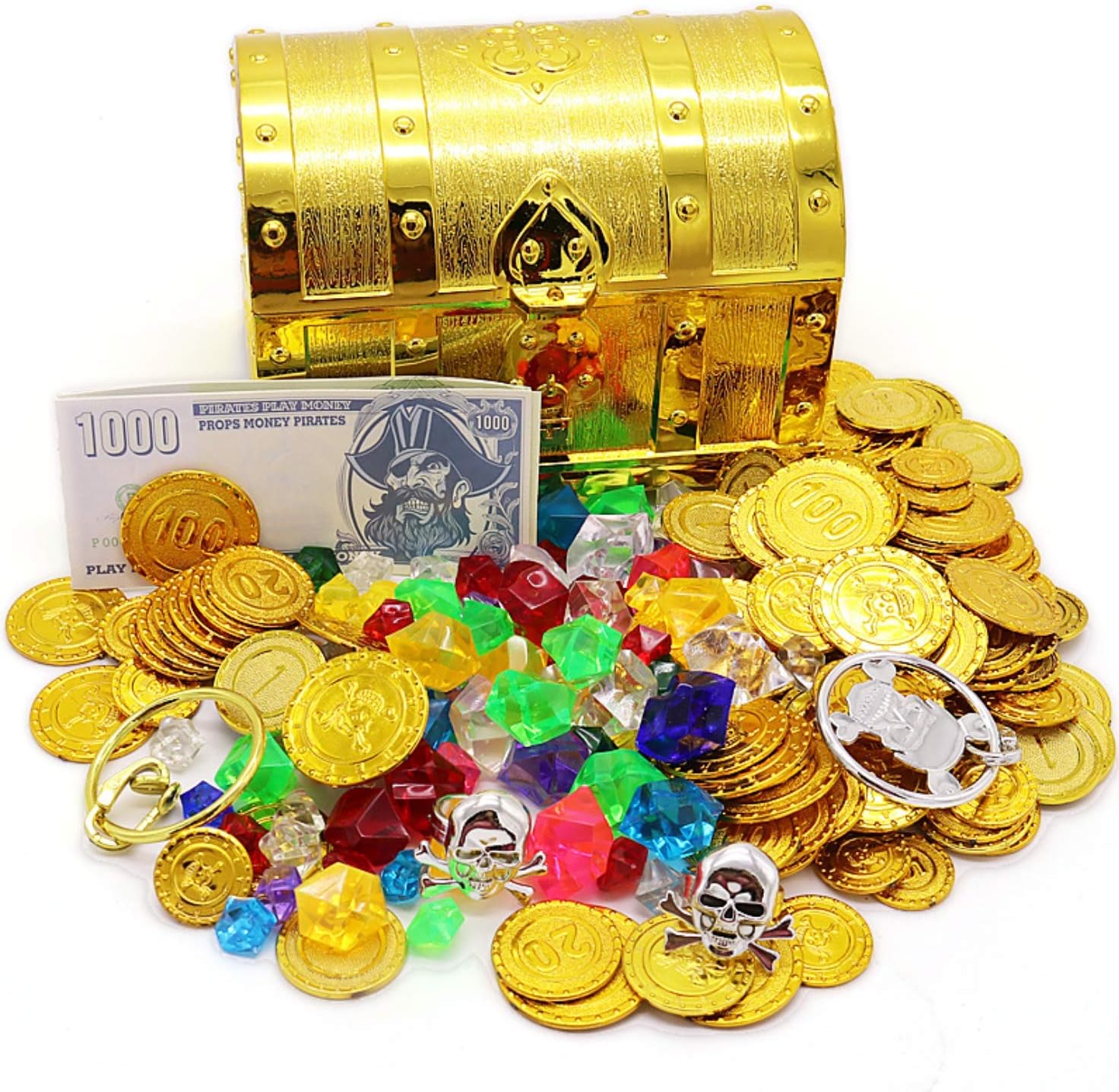 Fashionikon Kids Pirate Treasure Box Chest Gold Color For Party Favors Props Decoration Treasure Chest Pirate Theme Games