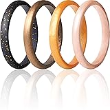 ThunderFit Stackable Silicone Wedding Rings for