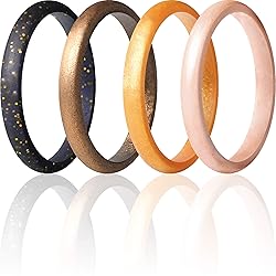 ThunderFit Stackable Silicone Wedding Rings for