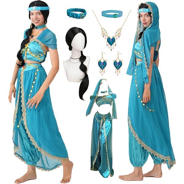 open lace back dress Amazon.com: Disguise Costumes Womens Jasmine Halloween Party Princess  Costume Green L : Clothing, Shoes & Jewelry
