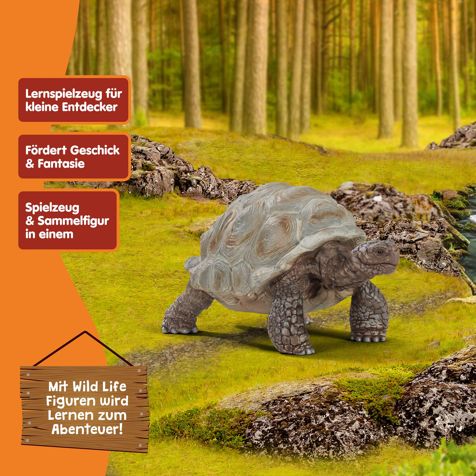 SCHLEICH WILD Life | Riesenschildkröte 14824 | detailgetreue Tierfiguren | Zoo Spielzeug | tolles Geschenk für Jungen und Mädchen | Deko für Geburtstag | Spielfigur ab 3 Jahren | 8 x 4 x 4 cm 6