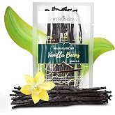 Strongus Madagascar Vanilla Beans - Vacuum Sealed Grade A Vanilla Pods - Rich, Creamy Flavor &amp; Aroma -Great for for Baking, Homemade Extract, Paste, Brewing, Coffee, Cooking - 5-6", 12-Pack