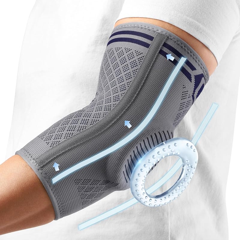 CAMBIVO Elbow Support 2 Pack with Gel Pad Dual Stabilizers Grey M
