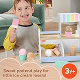Fisher-Price Wood Ice Cream Shop Set 18-Piece Pretend Play Toy 3+ HXV21 view 2