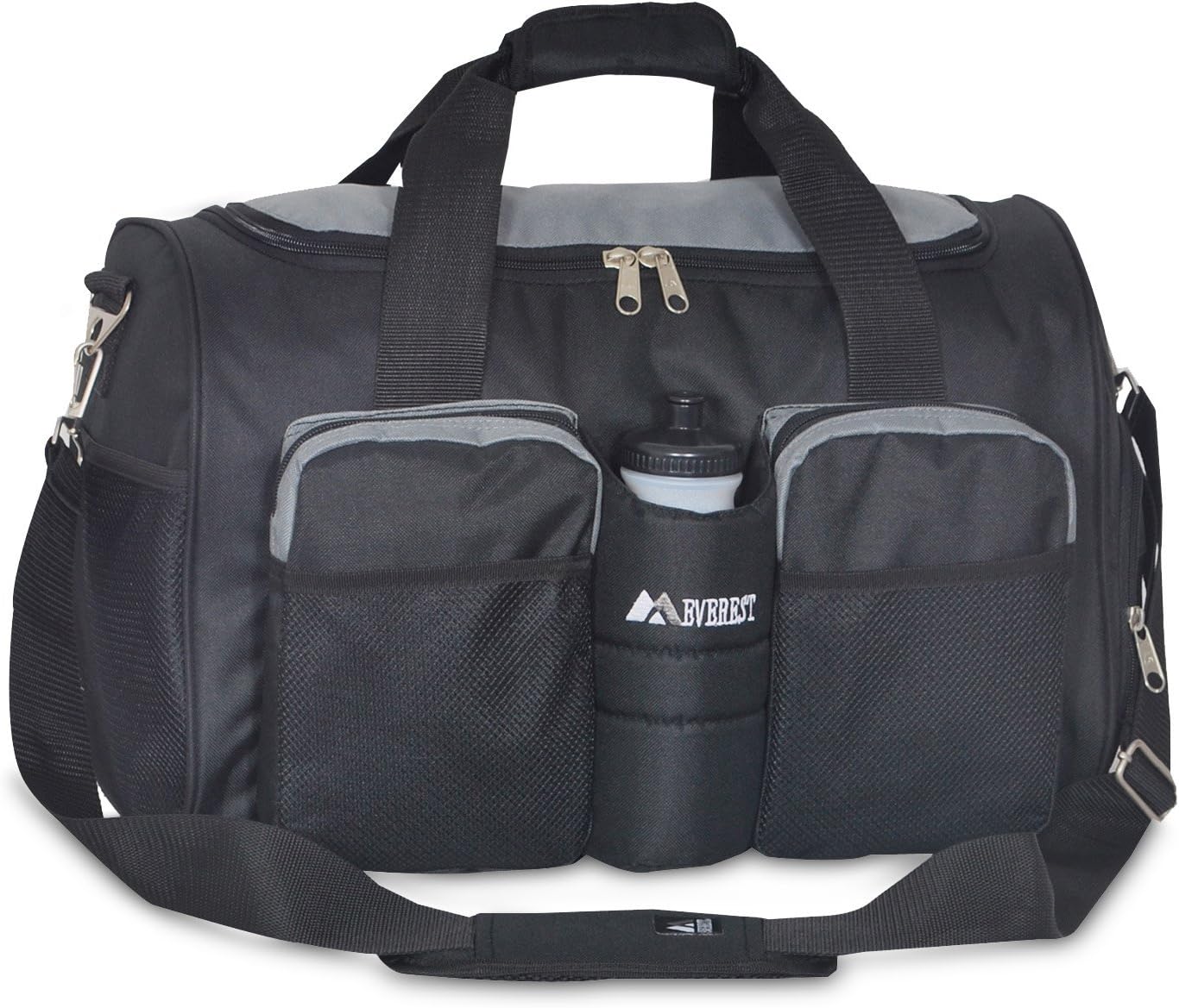 Everest Gym Bag with Wet Pocket, Dark Gray/Black