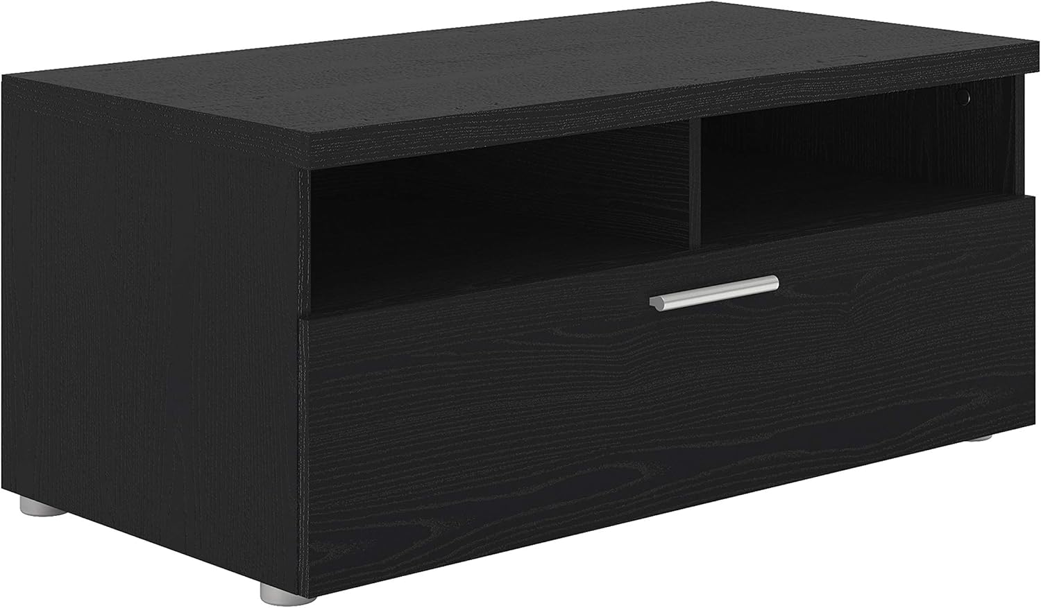 Furniture To Go Napoli TV Unit 1 Drawer 2 Shelves in Black Woodgrain BigaMart