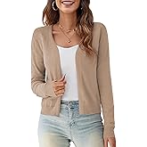 OmicGot Women's Long Sleeve Shrugs Open Front Cropped Cardigan Sweater Bolero Shrugs S-XL