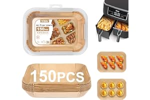 Air Fryer Liners for Ninja Dual: 150PCS Disposable Parchment Paper Liners for DZ201/DZ401 Foodi,Food Grade Ninja Air Fryer No