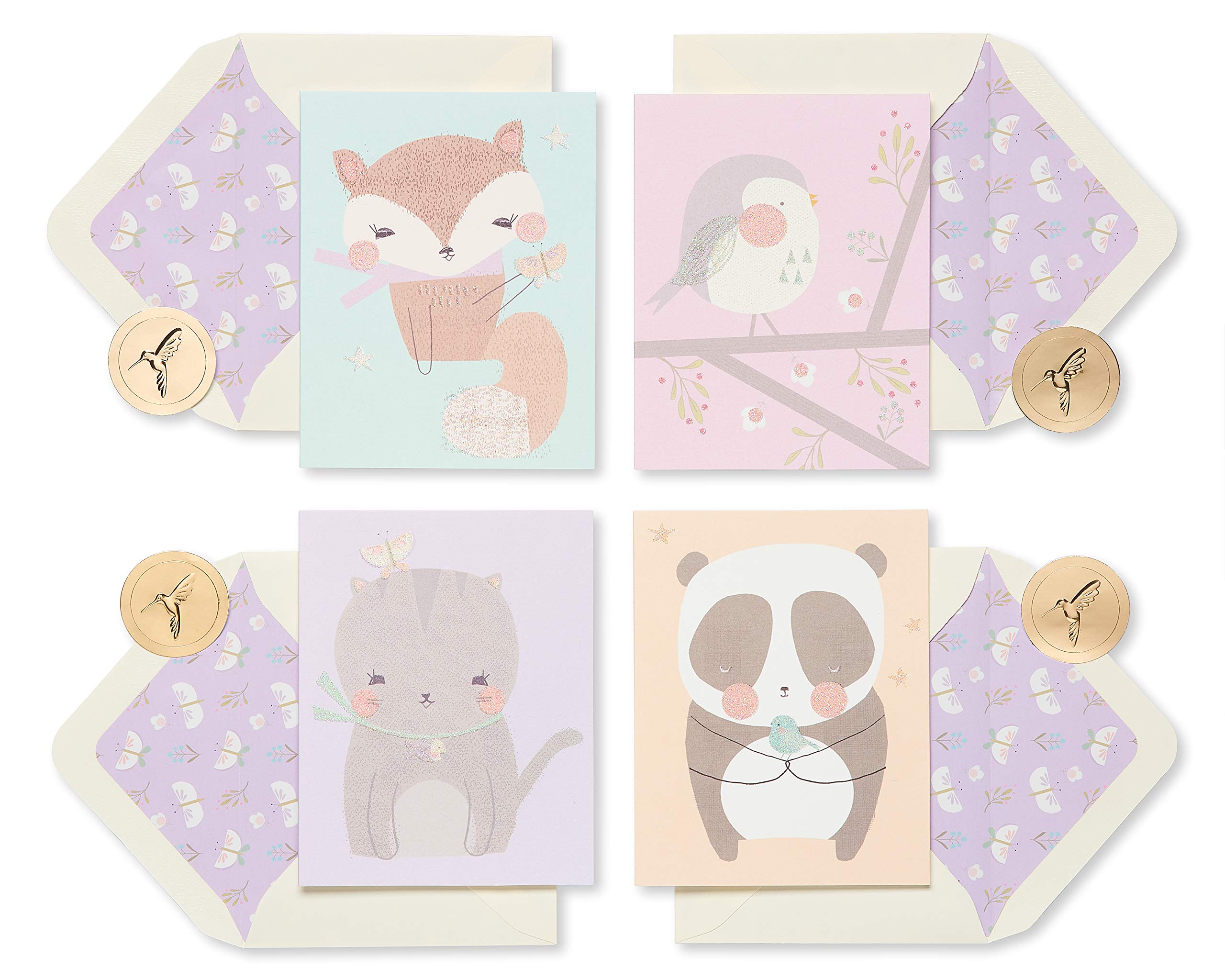 Papyrus Blank Cards with Envelopes, Bunny & Squirrel (14-Count)