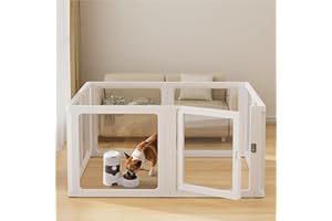 ITYLIFE CITYLIFE Citylife Dog Playpen with Door Clear Pet Playpen for Indoor Outdoor Easy to Install and Remove Puppy Playpen for Dogs, Cats, Bunnies, Pigs, 8 Panels
