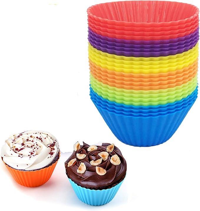 Reusable Silicone Cupcake Baking Cups 12 Pack, 2.75 inch Silicone