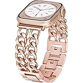 Aniaboho Metal Watch Bands for Women Compatible with Apple Watch Bands for Women Men 40mm 38mm 41mm 42mm 44mm 45mm 46mm, Adjustable Replacement Bracelet for iWatch Bands Series 11 SE 10 9 8 7 6 5 4 3